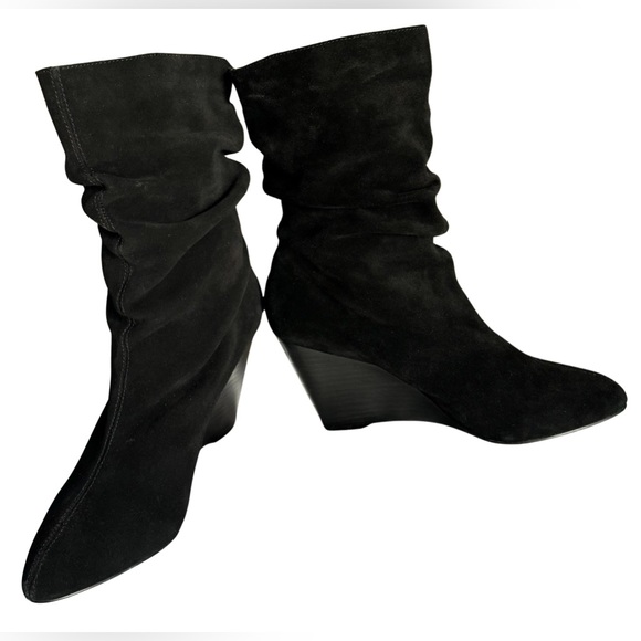 Black Leather Boots Sz 7.5B - Picture 3 of 12